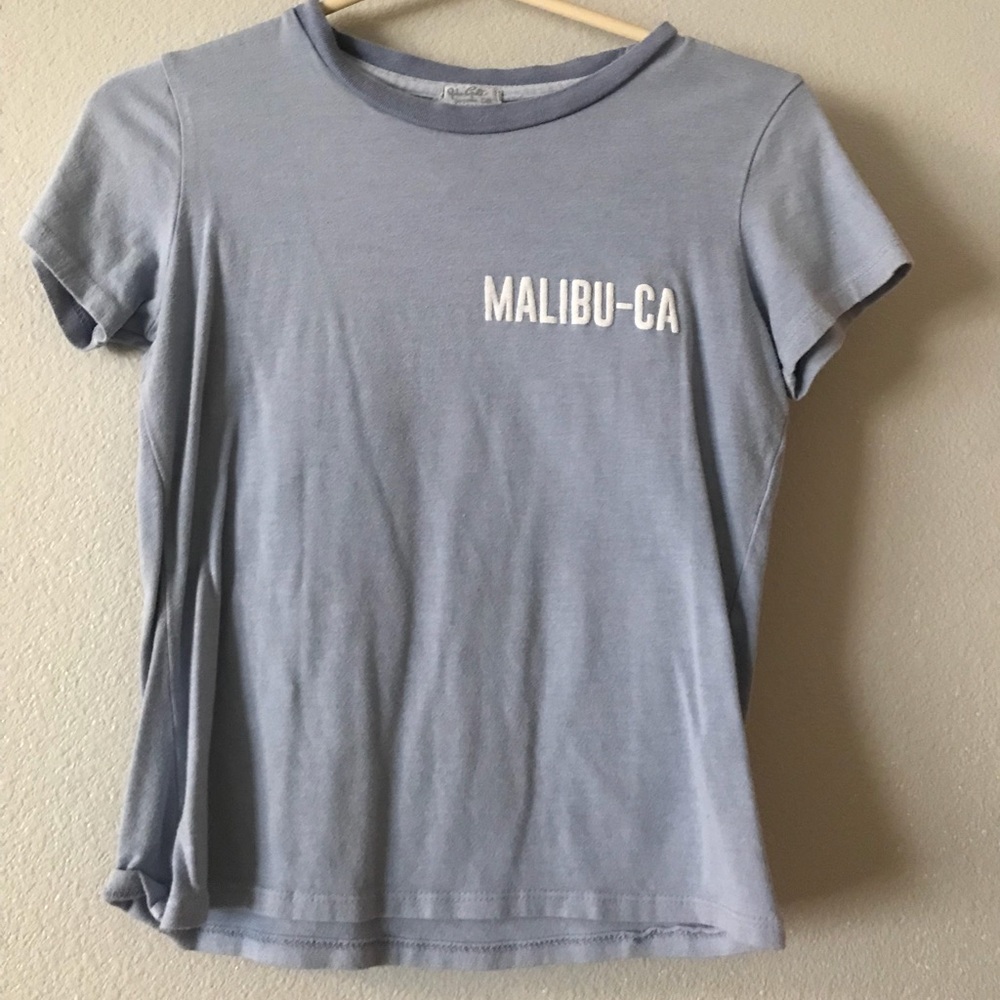 light blue malibu crop top